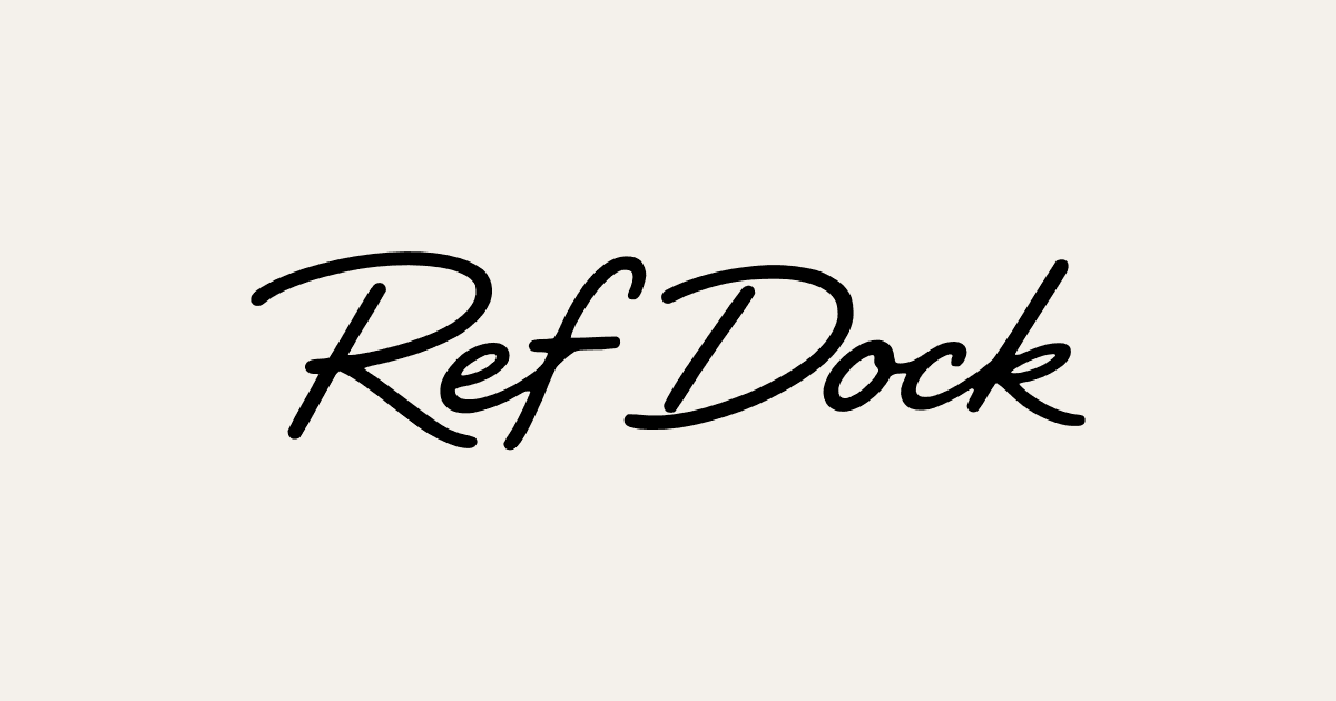 SoftRocket 사이트 배경색 위에 검은색 RefDock 필기체 로고가 배치된 대표 이미지